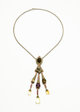 Diamond, Amethyst, Smokey Topaz, Blue & Pink Sapphire, Yellow Topaz & 14K Gold & Sterling Silver (Undone)-Necklaces-Gretchen Ventura