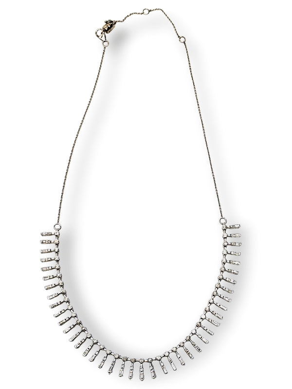 Baguette Diamond (2.13c) & White Gold (13.36g) Necklace #9543-Necklaces-Gretchen Ventura