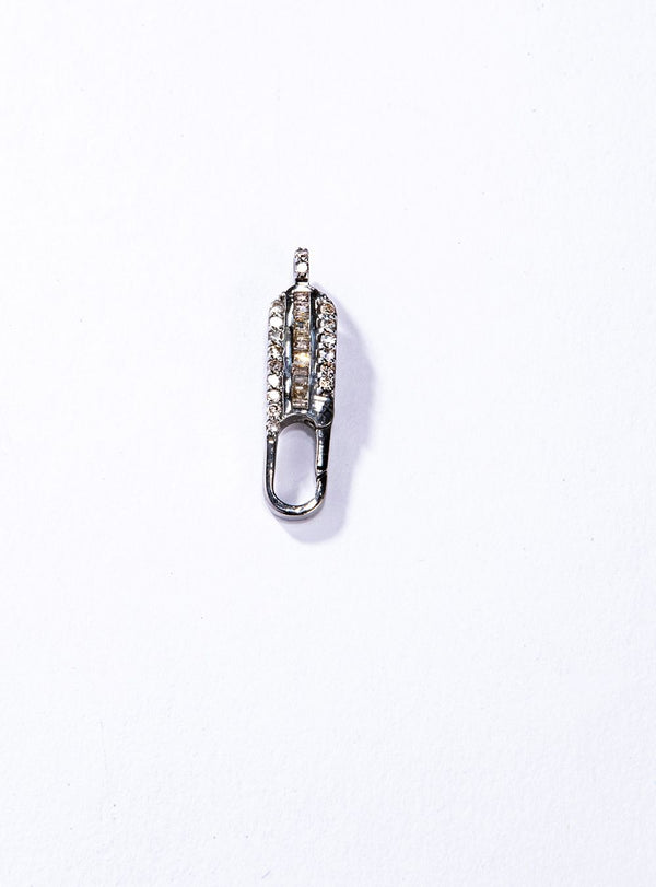 Full cull Diamond & Baguette 1-Piece Double sided Sterling Silver Connector #7631-Clasp-Gretchen Ventura