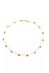 18K Gold (6.05g) Chain W/ Black Diamond (2.26C) Drops (15") #9585-Necklaces-Gretchen Ventura