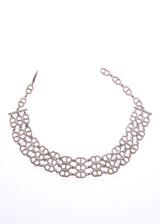 Diamond Pave Sterling 3 Strand "H" Link choker #9422-Necklaces-Gretchen Ventura